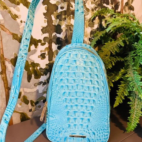 Elegant blue Croc-Embossed Backpack Navy Croc-embossed Leather Tote, Handmade Elegant Work Bag  main image 4